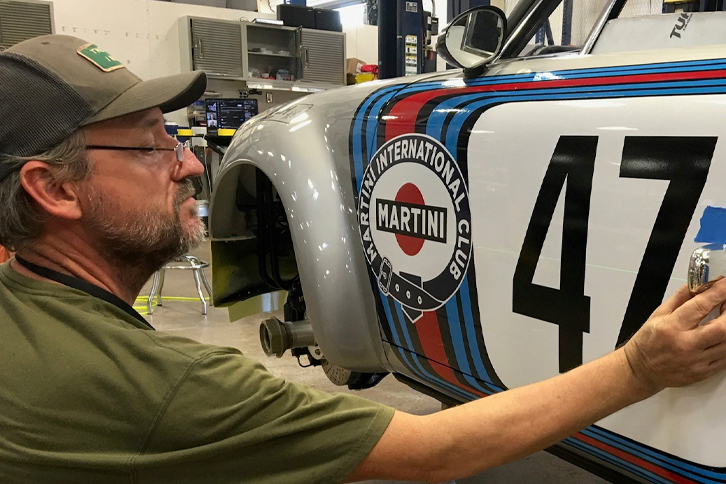 A technician at work in the shop